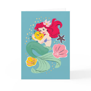 Princess Ariel Holding Flounder Illustration Card