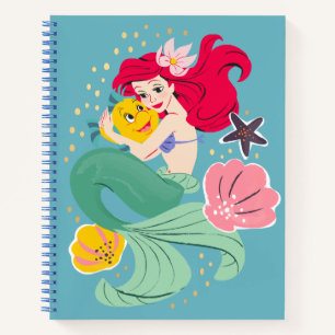 Princess Ariel Holding Flounder Illustration Notebook