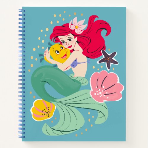 Princess Ariel Holding Flounder Illustration Notebook