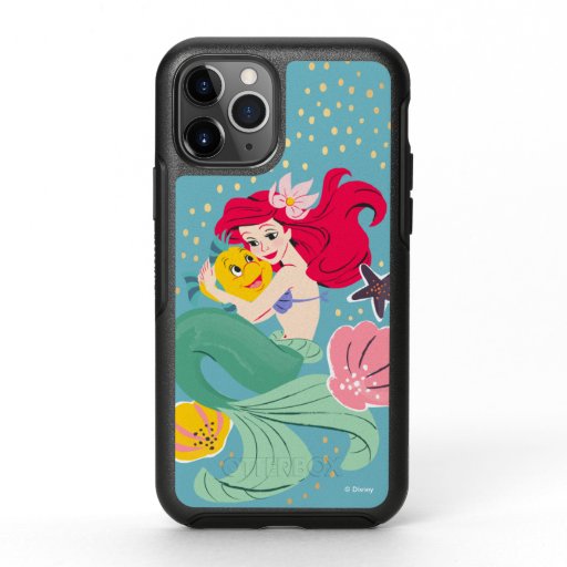 Princess Ariel Holding Flounder Illustration OtterBox Symmetry iPhone 11 Pro Case