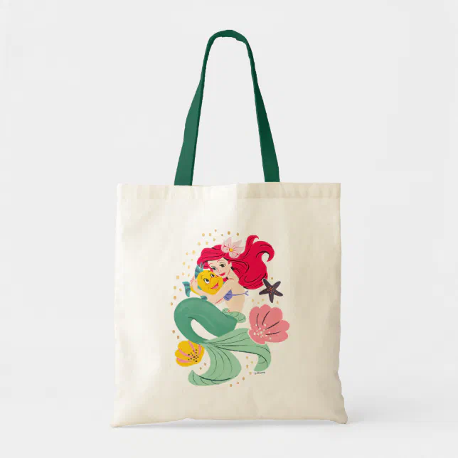 Princess Ariel Holding Flounder Illustration Tote Bag Zazzle 9698