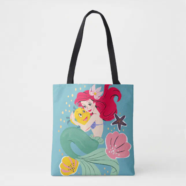 Princess Ariel Holding Flounder Illustration Tote Bag Zazzle 4730