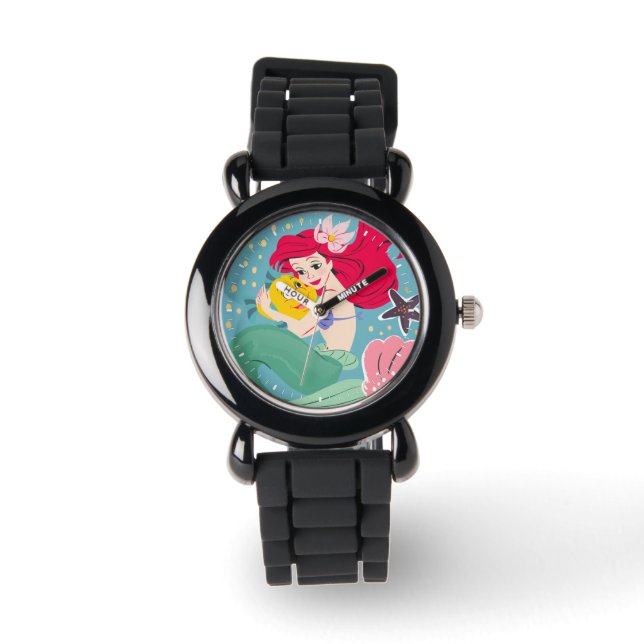 Princess Ariel Holding Flounder Illustration Watch (Front)