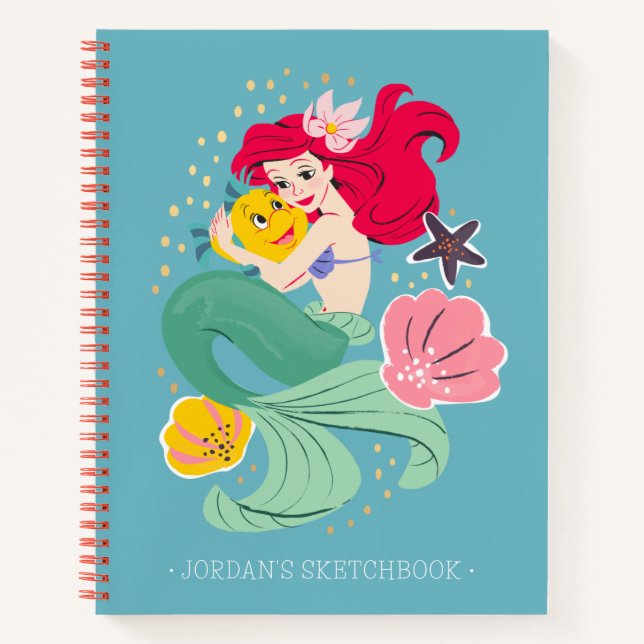 Princess Ariel Holding Flounder Sketch Notebook (Front)