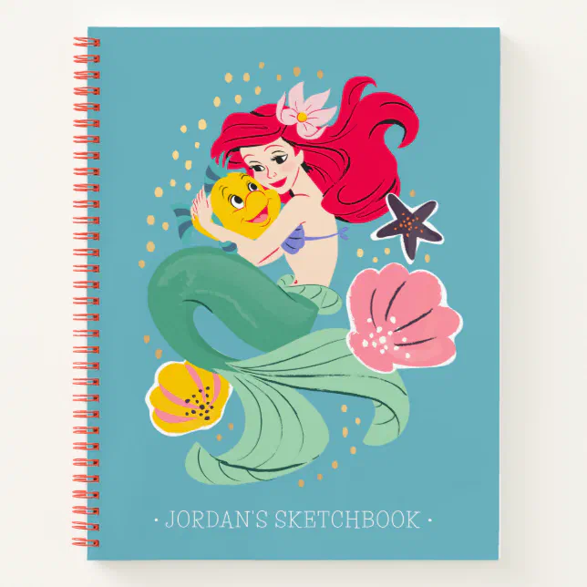 Princess Ariel Holding Flounder Sketch Notebook Zazzle 5787