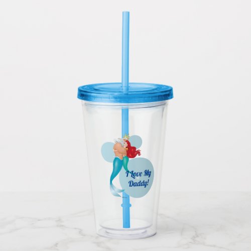 Princess Ariel  King Triton Hug Acrylic Tumbler