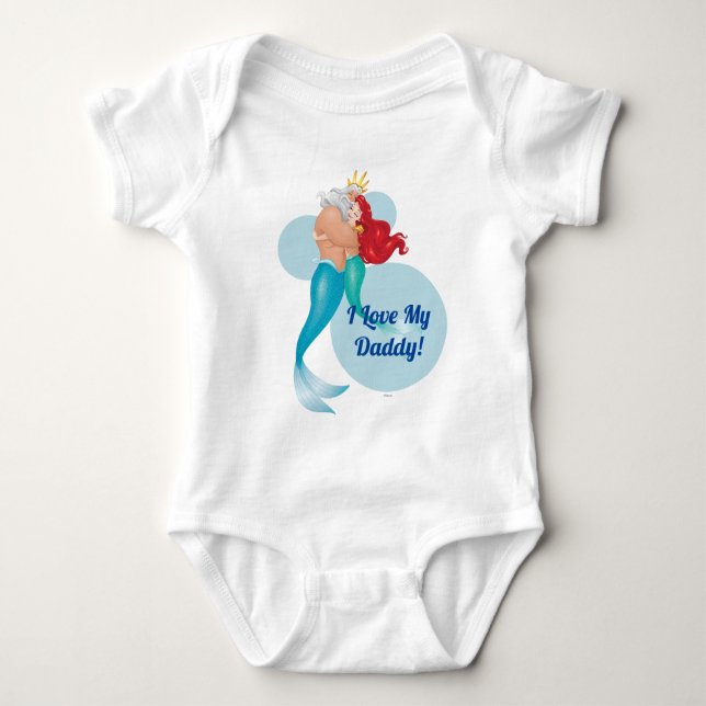 Princess Ariel & King Triton Hug Baby Bodysuit (Front)