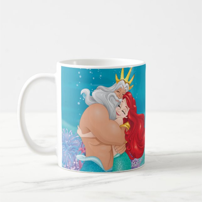 Princess Ariel & King Triton Hug Coffee Mug (Left)