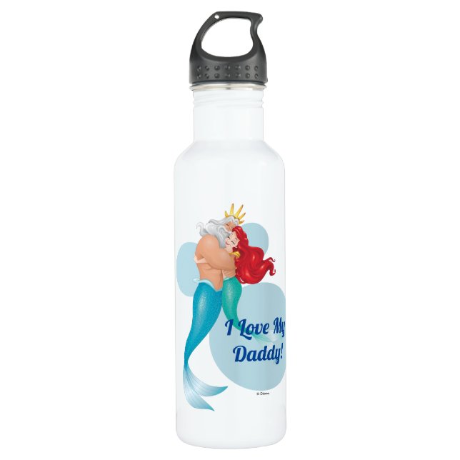 Princess Ariel & King Triton Hug Stainless Steel Water Bottle (Front)