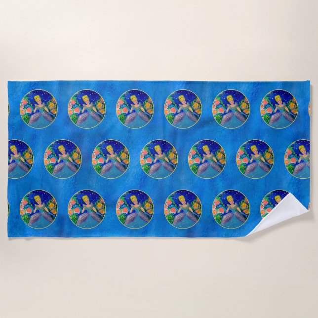 Princess "Art by Kids" Beach Towel (Front)
