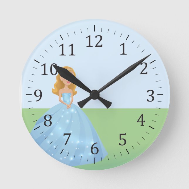 Princess Art Wall Clock Personalized (Front)