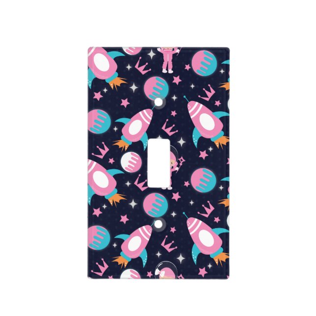 Princess Astronaut Crown Moon Space Light Switch Cover (Front)