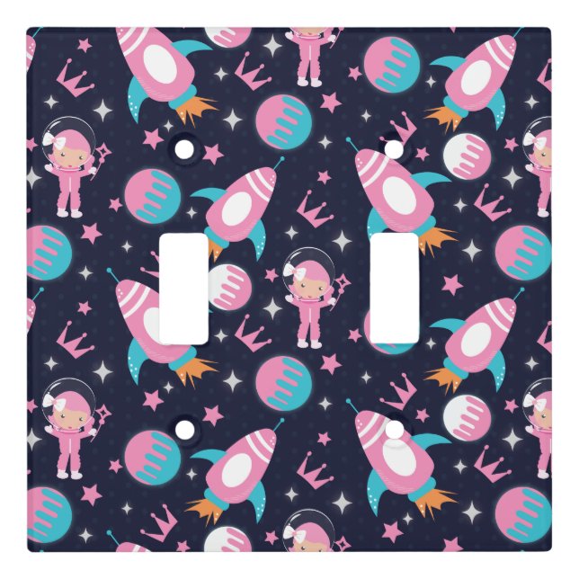 Princess Astronaut Crown Moon Space Light Switch Cover (Front)