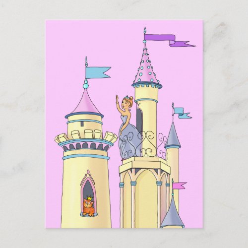 Princess at Fairy Tale Castle  _  Postcard