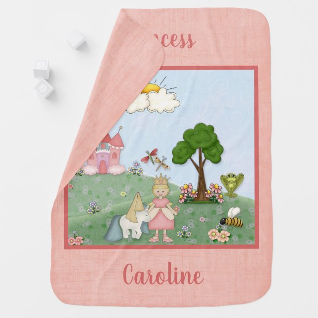 Princess at Heart - Blonde Haired Baby Blanket (In Situ)