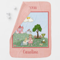 Princess at Heart - Light Brown Hair   Baby Blanket