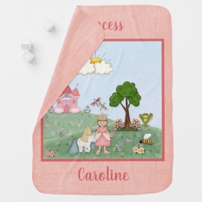 Princess at Heart - Light Brown Hair   Baby Blanket (In Situ)