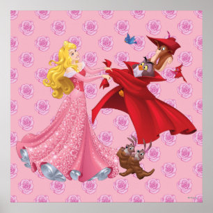 Princess Aurora and Forest Animals Poster