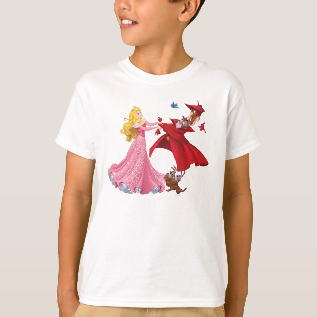Princess Aurora and Forest Animals T-Shirt (Front)