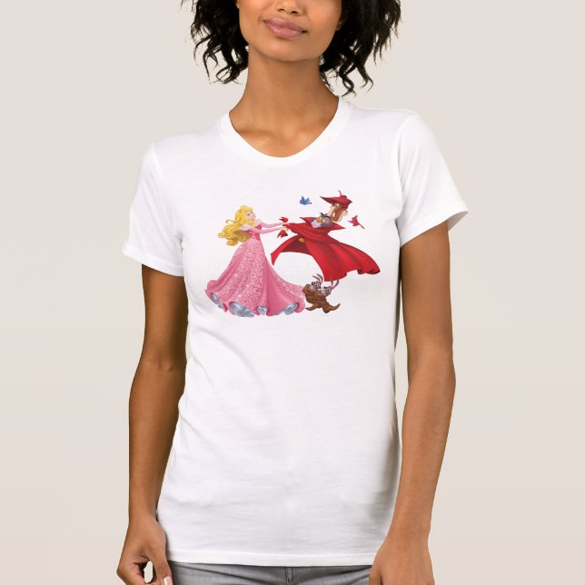 Princess Aurora and Forest Animals T-Shirt (Front)