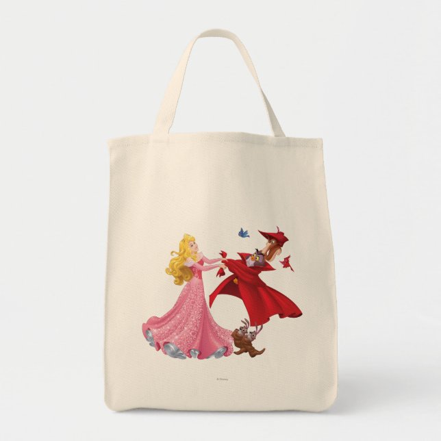 Princess Aurora and Forest Animals Tote Bag (Front)