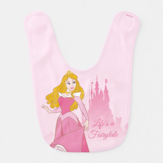 Princess Aurora & Castle Graphic Baby Bib (Front)