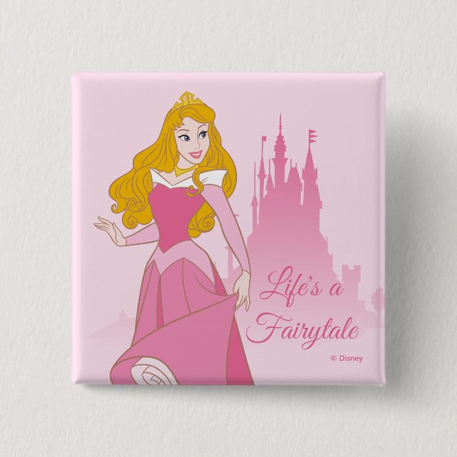 Princess Aurora & Castle Graphic Button (Front)