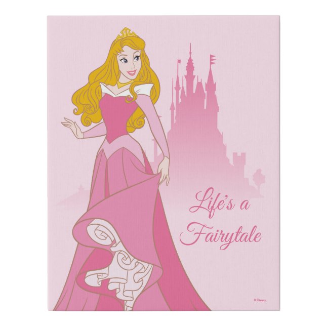 Princess Aurora & Castle Graphic Faux Canvas Print (Front)