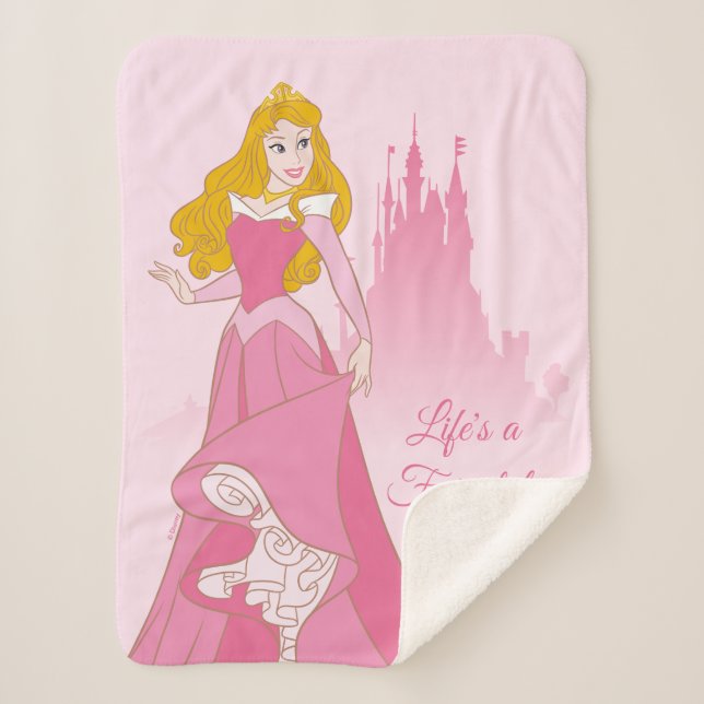 Princess Aurora & Castle Graphic Sherpa Blanket (Front)