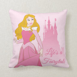 Princess Aurora &amp; Castle Graphic Throw Pillow