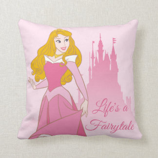 Princess Aurora & Castle Graphic Throw Pillow