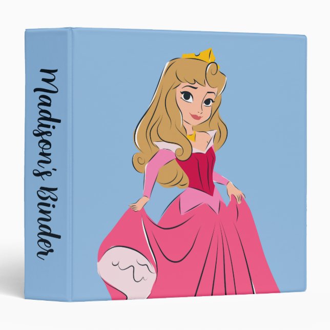 Princess Aurora Pretty in Pink 3 Ring Binder (Front/Spine)