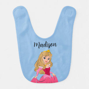 Princess Aurora Pretty in Pink Baby Bib