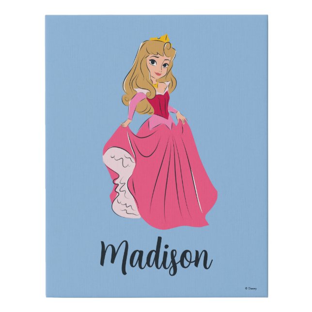 Princess Aurora Pretty in Pink Faux Canvas Print (Front)