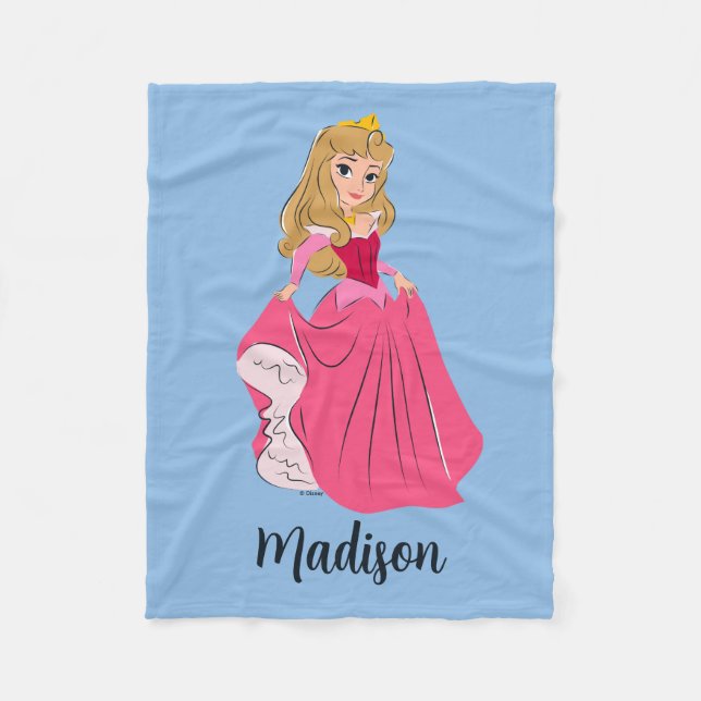 Princess Aurora Pretty in Pink Fleece Blanket (Front)