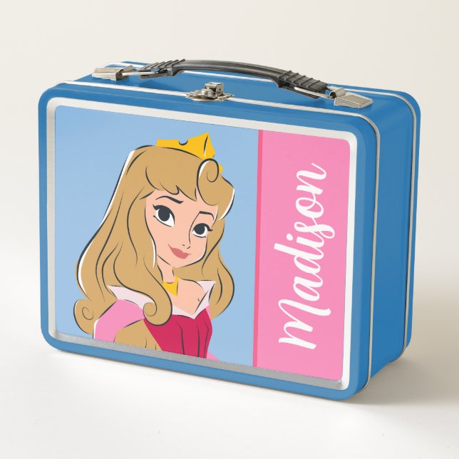 Princess Aurora Pretty in Pink Metal Lunch Box (Front)