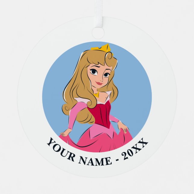 Princess Aurora Pretty in Pink Metal Ornament (Front)