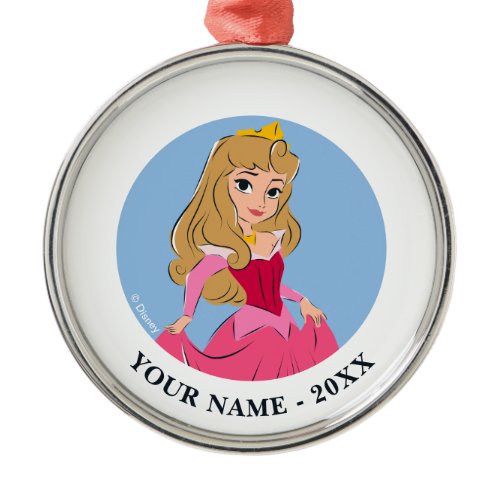 Princess Aurora Pretty in Pink Metal Ornament