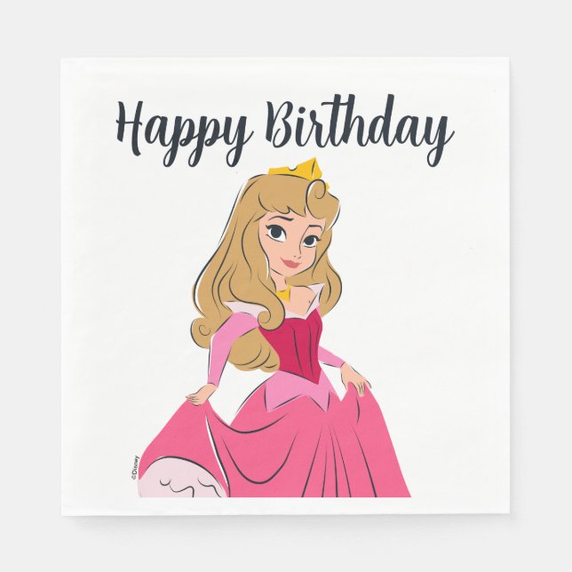 Princess Aurora Pretty in Pink Napkins (Front)