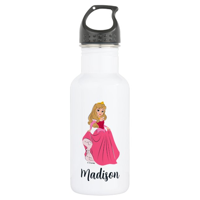 Princess Aurora Pretty in Pink Stainless Steel Water Bottle (Front)