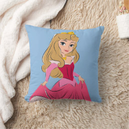 Princess Aurora Pretty in Pink Throw Pillow