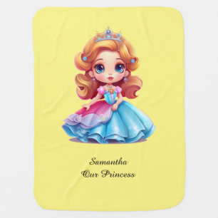 Princess baby blanket with editable text