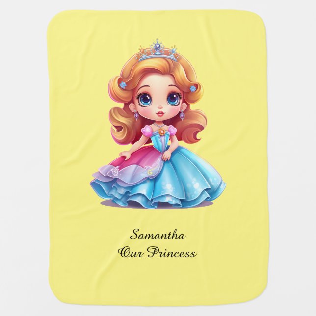 Princess baby blanket with editable text (Front)