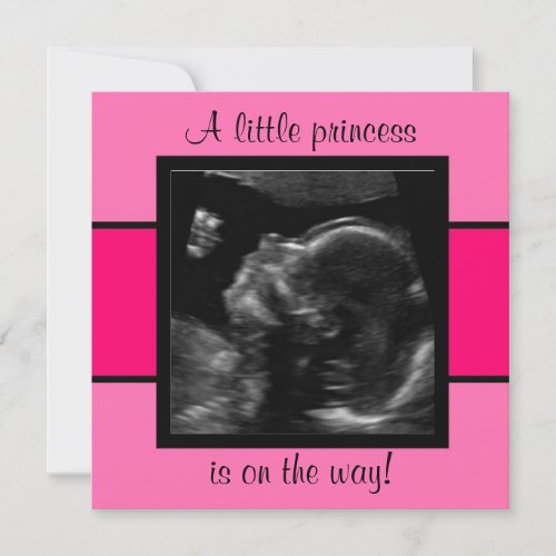 Princess Baby Customized Ultrasound Photo Template Invite