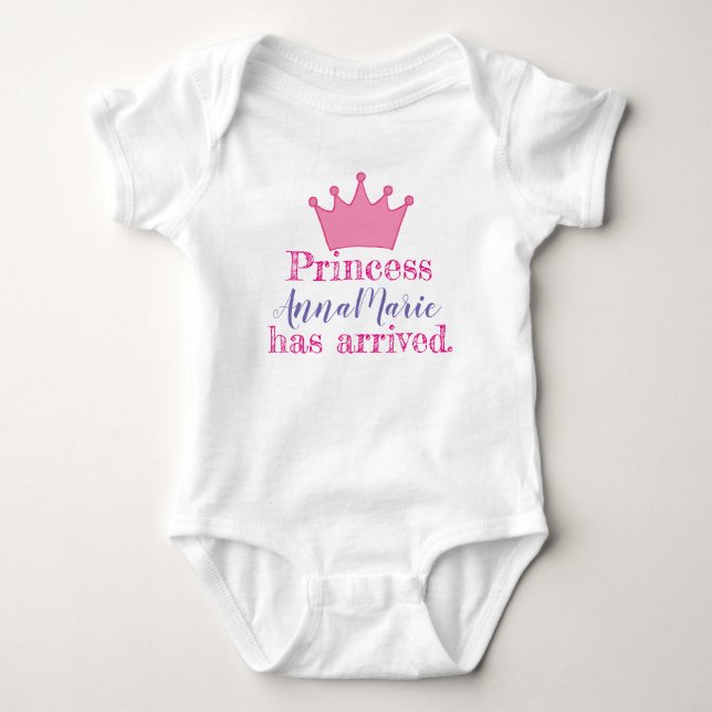 Princess Baby Girl Baby Bodysuit (Front)