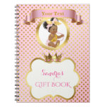 Princess Baby Girl Big Bow Pink Gold Gift Guest Notebook at Zazzle