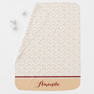 Princess Baby Girl Name Hearts Pattern Blanket