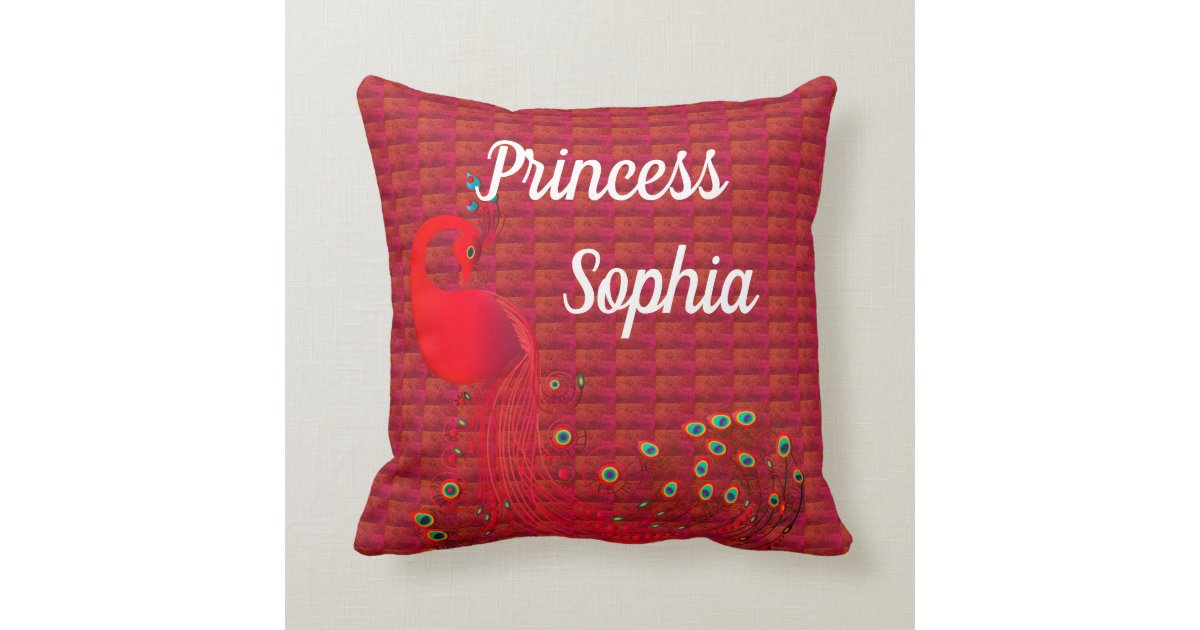 Get Wallpaper Princess Baby Kid Red Peacock Red Brick Pattern Throw Pillow For iPhone Free