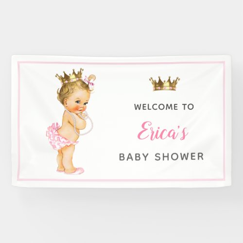 Princess Baby Shower 1st Birthday Backdrop Banner