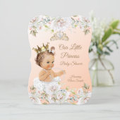Princess Baby Shower Coral Peach White Invitation (Standing Front)